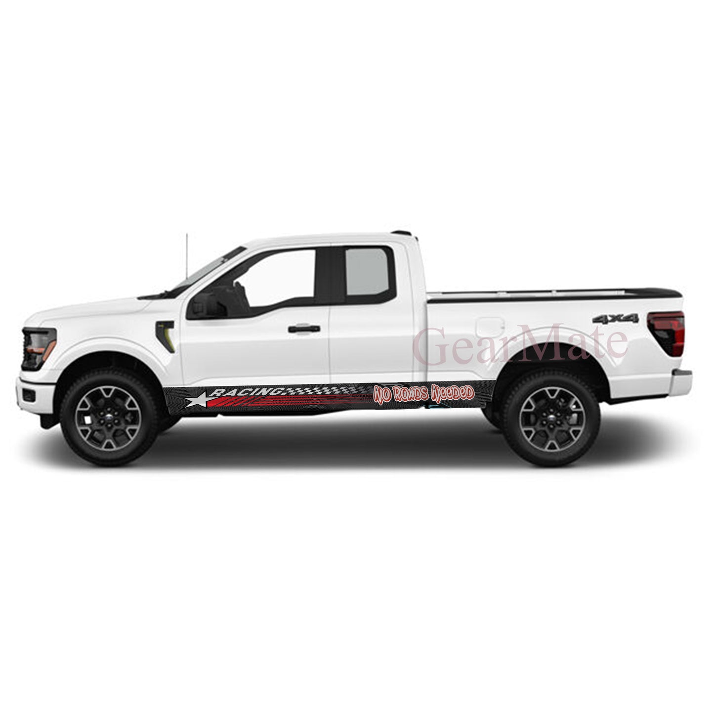 No Roads Needed Rocker Panel Graphic Decal Kit (Left & Right Sides) - High Quality Vinyl for Trucks & SUVs