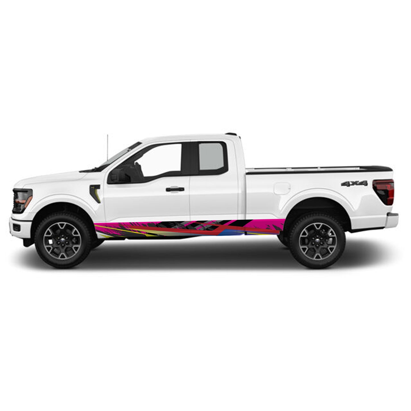 Pink Mix Rocker Panel Graphic Decal Kit (Left & Right Sides) - High Quality Vinyl for Trucks & SUVs