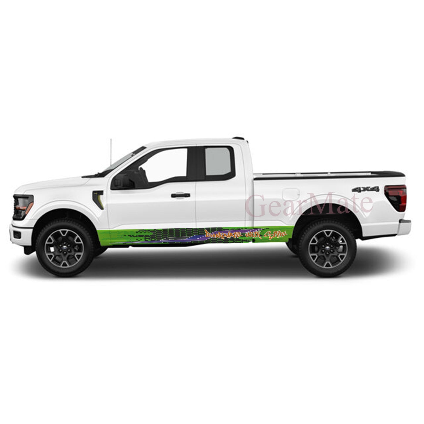 Dominate With Style Rocker Panel Graphic Decal Kit (Left & Right Sides) - High Quality Vinyl for Trucks & SUVs