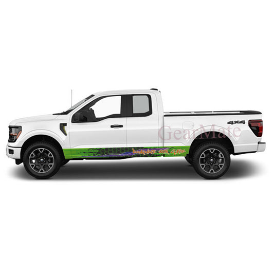 Dominate With Style Rocker Panel Graphic Decal Kit (Left & Right Sides) - High Quality Vinyl for Trucks & SUVs