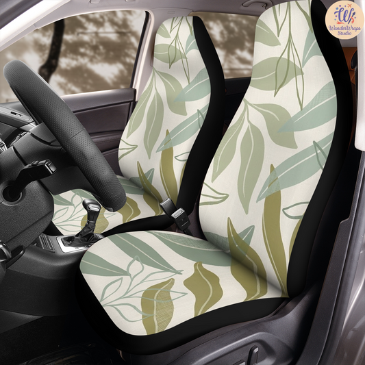 Boho Sage Canopy Car Seat Covers – High Quality Graphic and Polar Fleece Protector Set