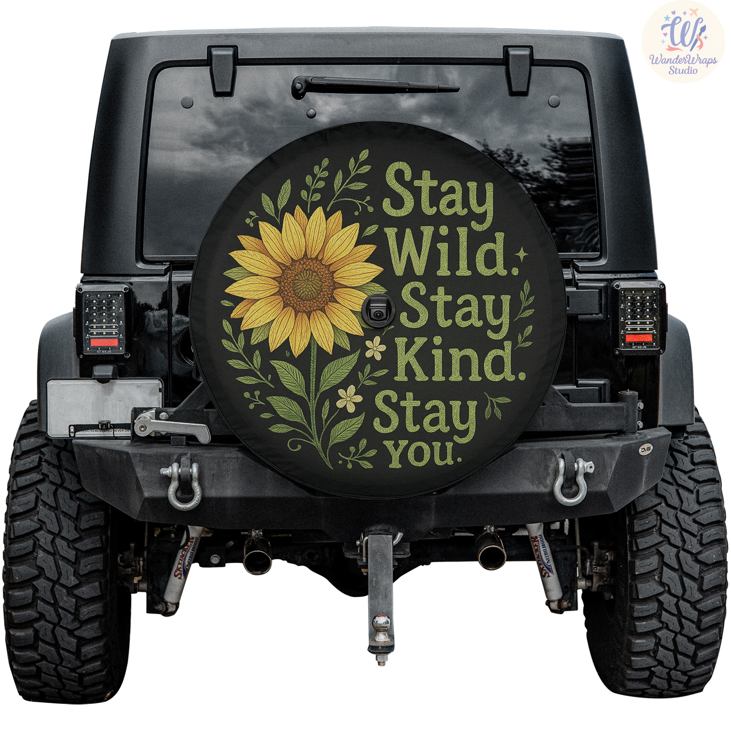 Stay Wild Stay Kind Stay You Spare Tire Cover – Waterproof UV Resistant Protector with Camera Hole
