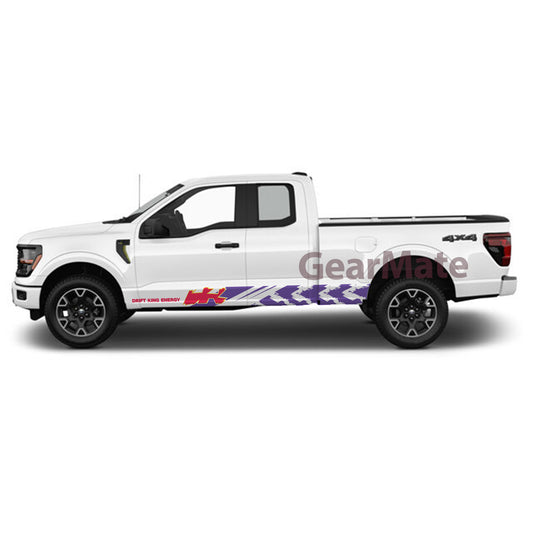 Drift King Energy Rocker Panel Graphic Decal Kit (Left & Right Sides) - High Quality Vinyl for Trucks & SUVs