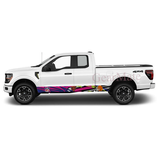 NFL Chicago Bears Rocker Panel Graphic Decal Kit (Left & Right Sides) - High Quality Vinyl for Trucks & SUVs