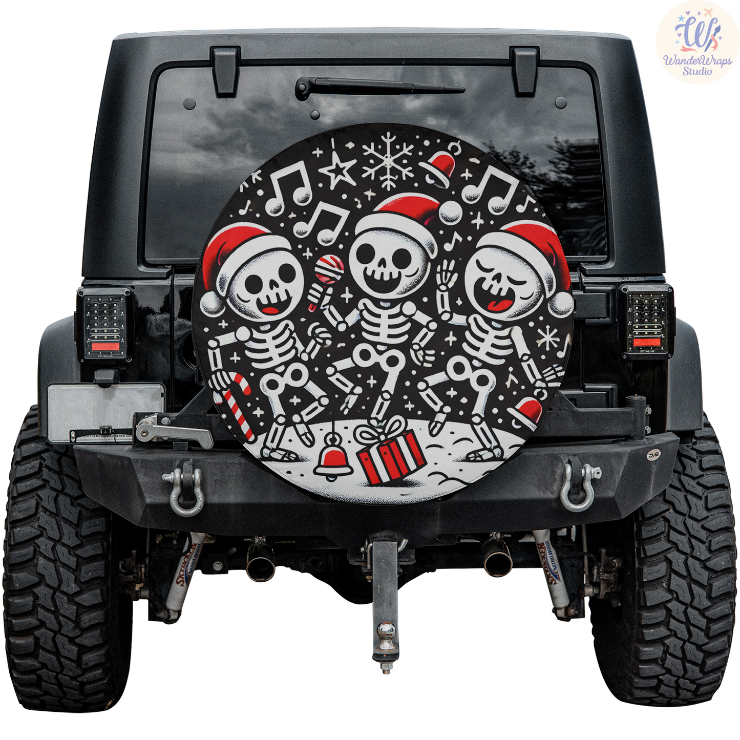 Skeletons Singing Spare Tire Cover – Waterproof UV Resistant Protector with Camera Hole