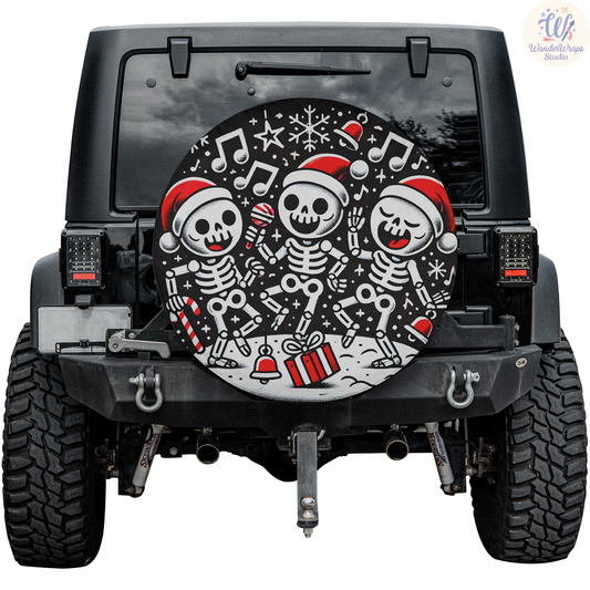 Skeletons Singing Spare Tire Cover – Waterproof UV Resistant Protector with Camera Hole