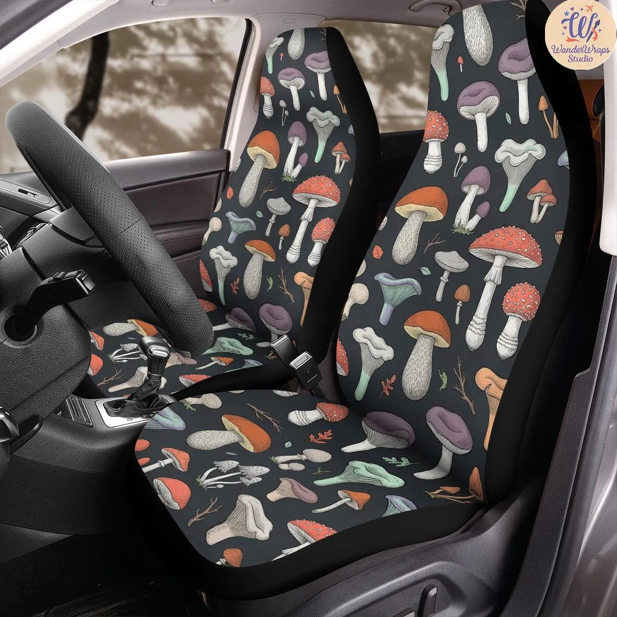 Midnight Mycology Car Seat Covers – High Quality Graphic and Polar Fleece Protector Set