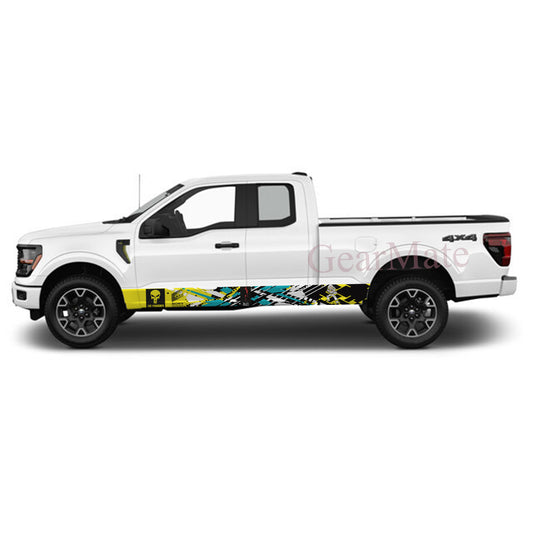 Sport YBlue The God Father Rocker Panel Graphic Decal Kit (Left & Right Sides) - High Quality Vinyl for Trucks & SUVs