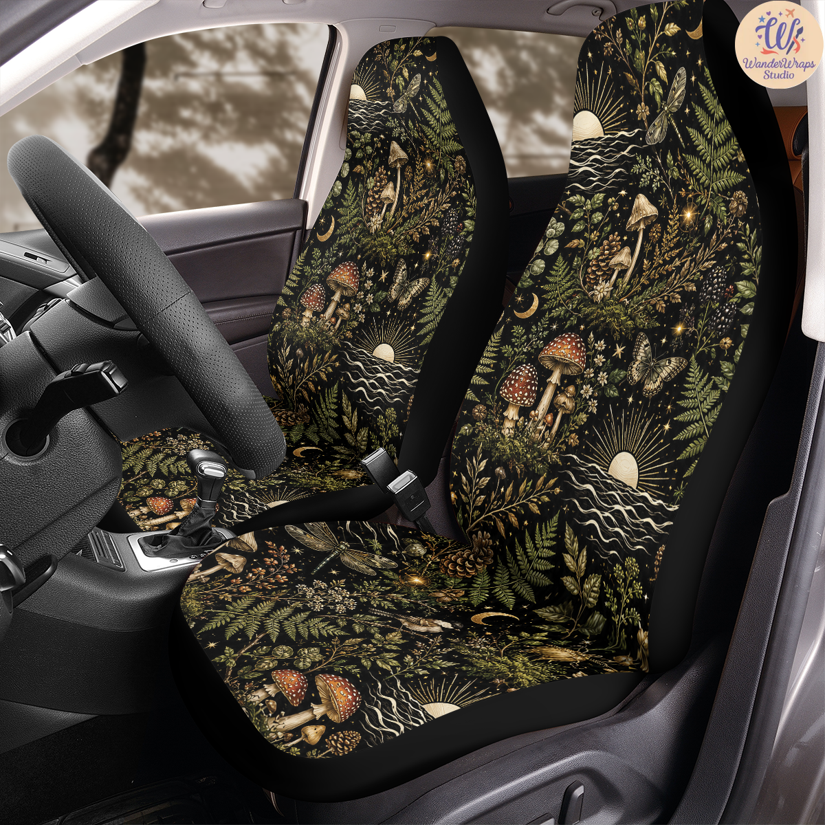 Enchanted Coastal Woodland Sunrise Car Seat Covers – High Quality Graphic and Polar Fleece Protector Set