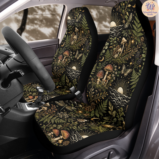 Enchanted Coastal Woodland Sunrise Car Seat Covers – High Quality Graphic and Polar Fleece Protector Set