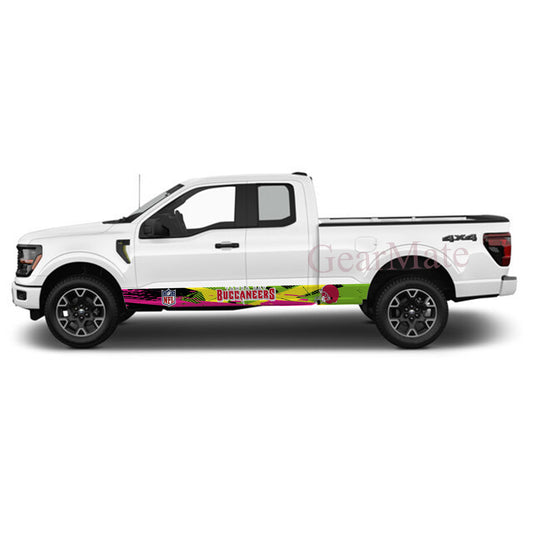 NFL Tampa Bay Buccaneers 1 Rocker Panel Graphic Decal Kit (Left & Right Sides) - High Quality Vinyl for Trucks & SUVs