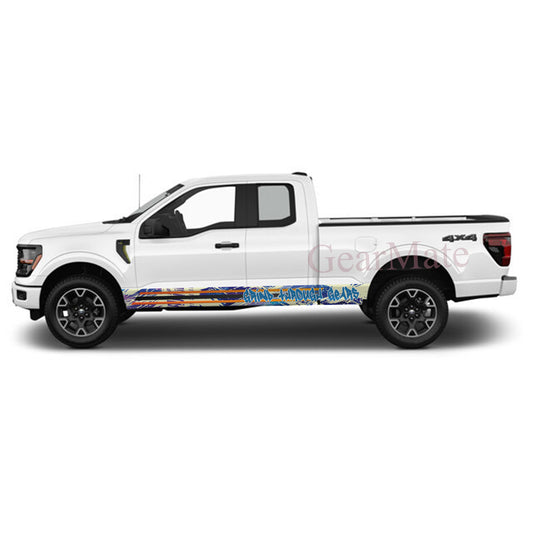 Grind Through Gears Rocker Panel Graphic Decal Kit (Left & Right Sides) - High Quality Vinyl for Trucks & SUVs