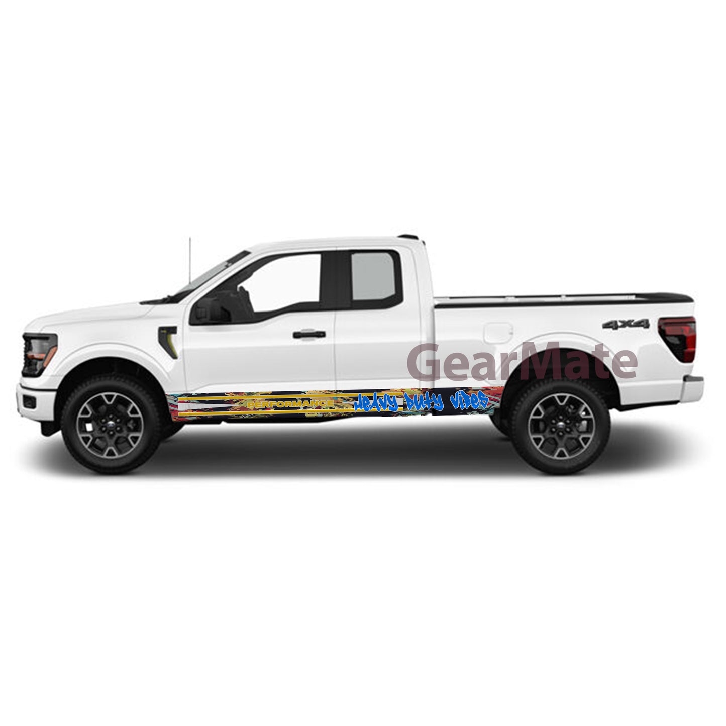 Heavy Duty Vibes Rocker Panel Graphic Decal Kit (Left & Right Sides) - High Quality Vinyl for Trucks & SUVs