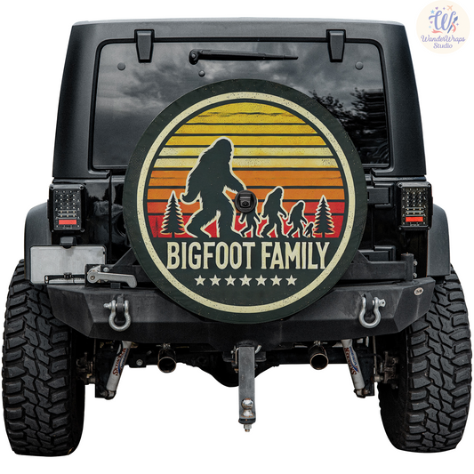 Big Foot Family Spare Tire Cover – Waterproof UV Resistant Protector with Camera Hole