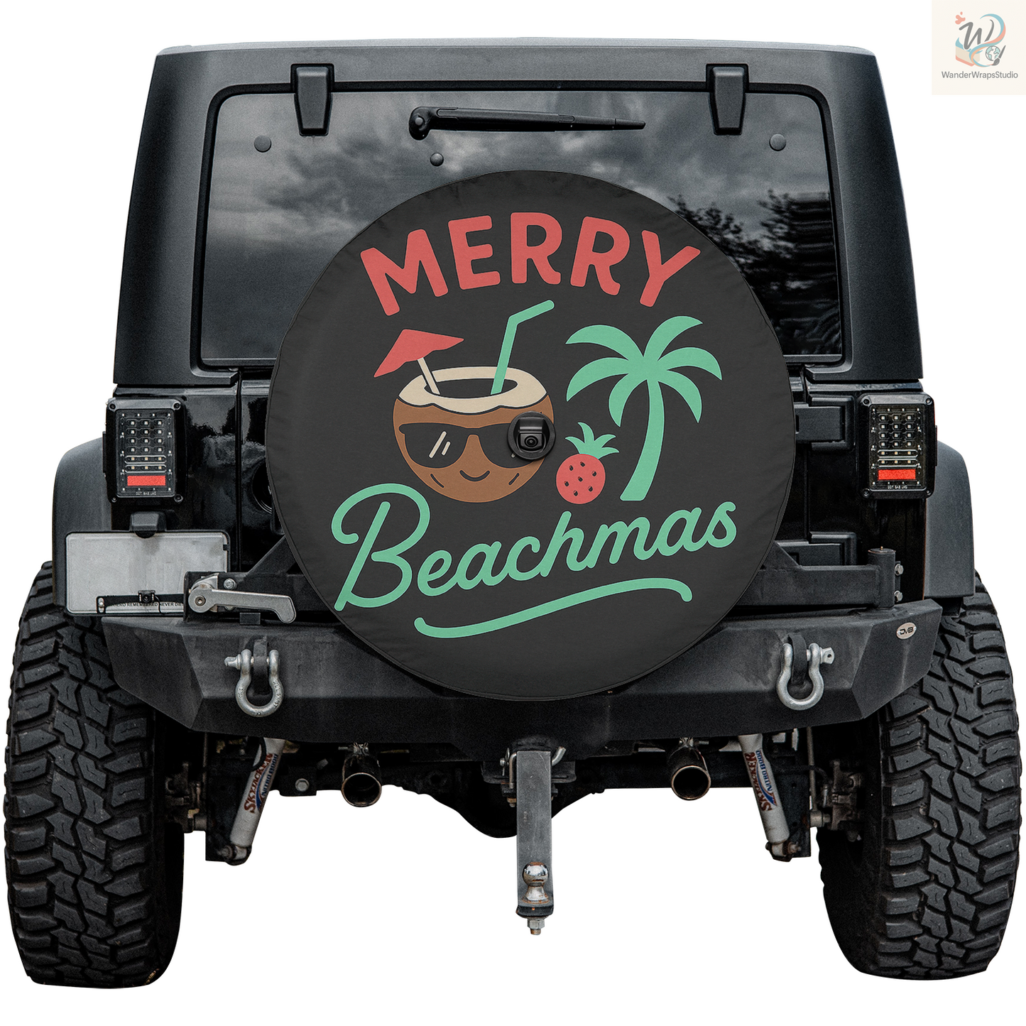 Merry Beachmas Spare Tire Cover – Waterproof UV Resistant Protector with Camera Hole