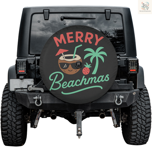 Merry Beachmas Spare Tire Cover – Waterproof UV Resistant Protector with Camera Hole