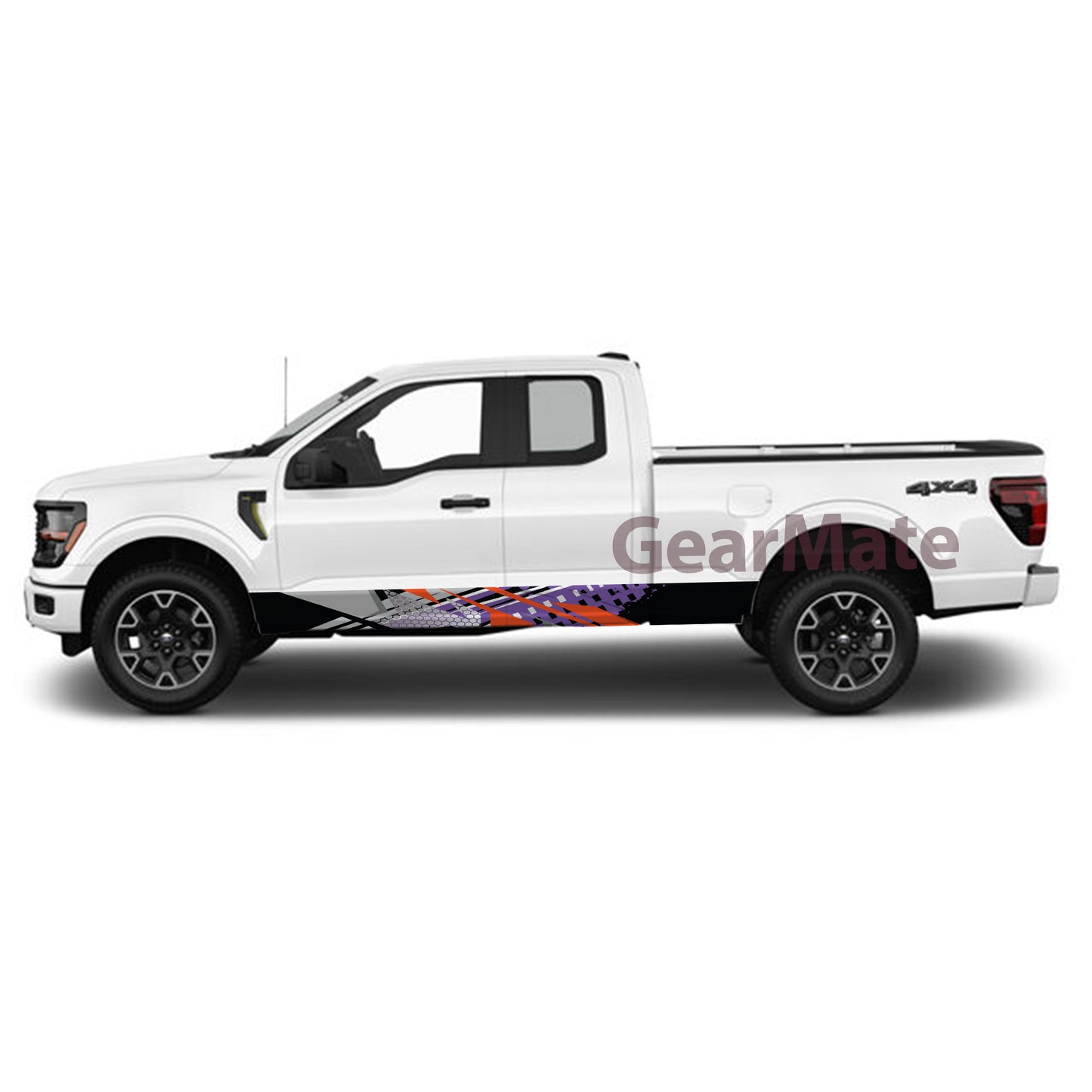 Racing Purple O Rocker Panel Graphic Decal Kit (Left & Right Sides) - High Quality Vinyl for Trucks & SUVs