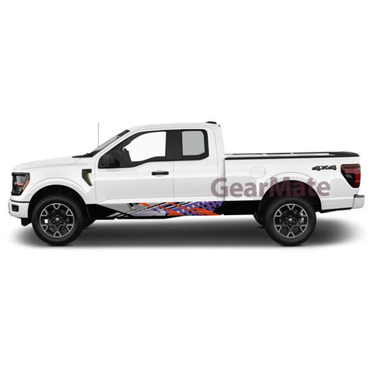 Racing Purple O Rocker Panel Graphic Decal Kit (Left & Right Sides) - High Quality Vinyl for Trucks & SUVs