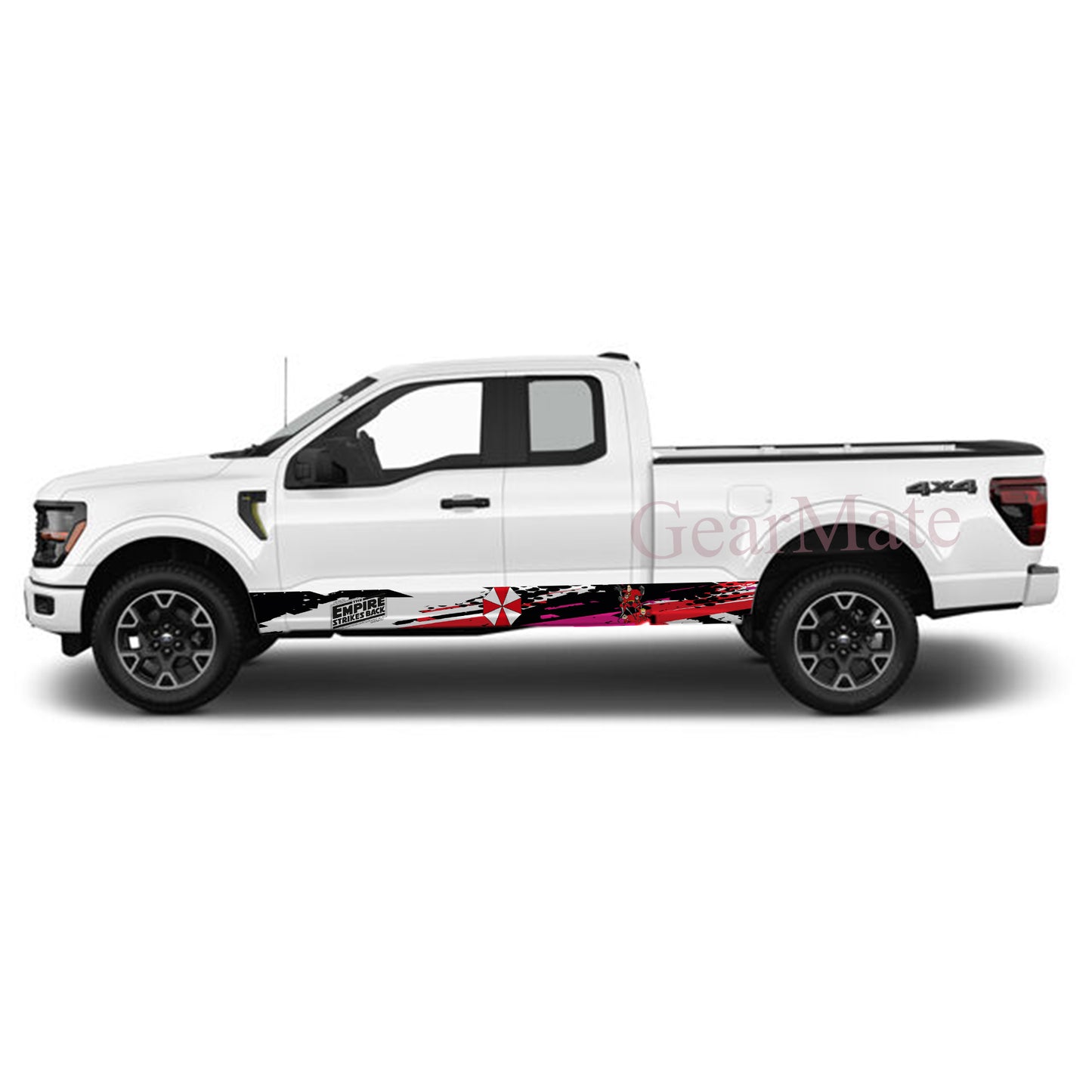 Road Warrior Umbrella Rocker Panel Graphic Decal Kit (Left & Right Sides) - High Quality Vinyl for Trucks & SUVs