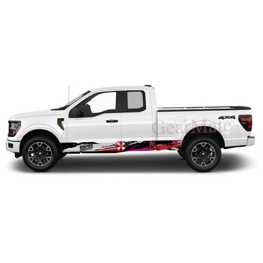 Road Warrior Umbrella Rocker Panel Graphic Decal Kit (Left & Right Sides) - High Quality Vinyl for Trucks & SUVs