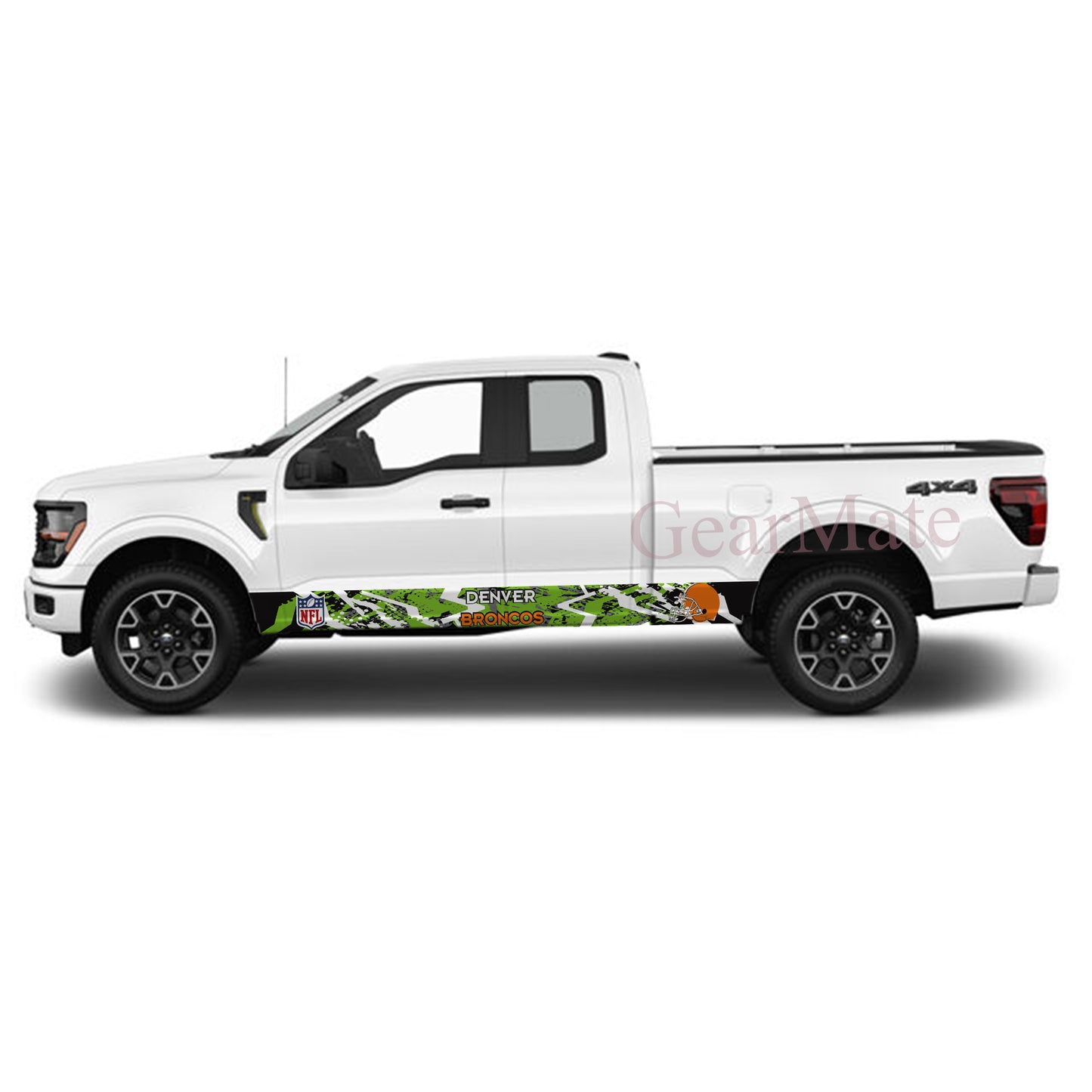 NFL Denver Broncos 1 Rocker Panel Graphic Decal Kit (Left & Right Sides) - High Quality Vinyl for Trucks & SUVs