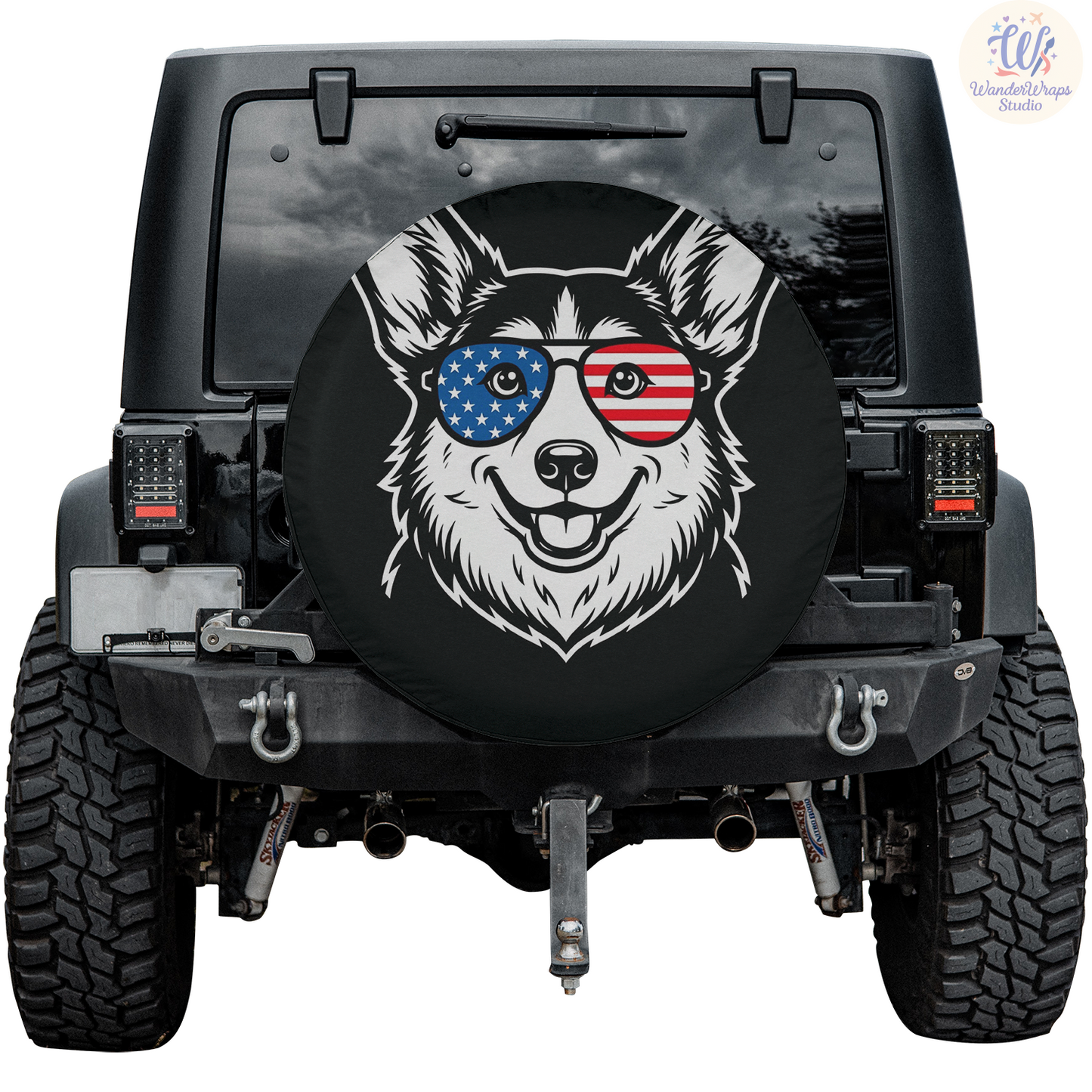 Corgi Dog Spare Tire Cover – Waterproof UV Resistant Protector with Camera Hole