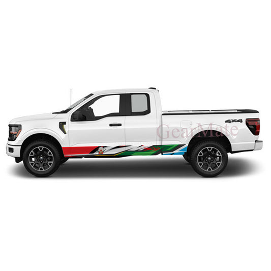 Sport Blue Green 300 Rocker Panel Graphic Decal Kit (Left & Right Sides) - High Quality Vinyl for Trucks & SUVs