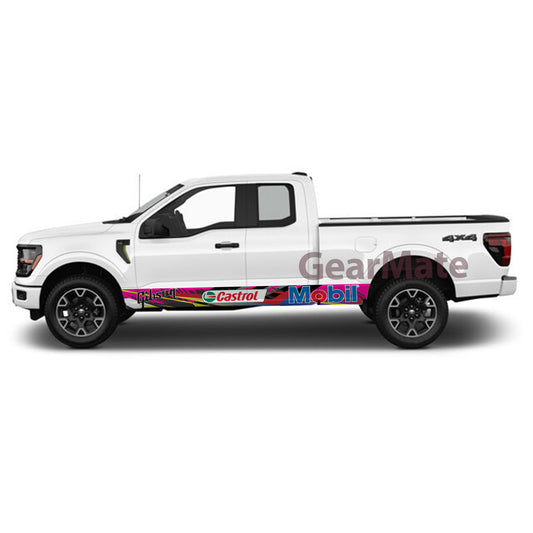 Sport Pink Mix Redbull Rocker Panel Graphic Decal Kit (Left & Right Sides) - High Quality Vinyl for Trucks & SUVs