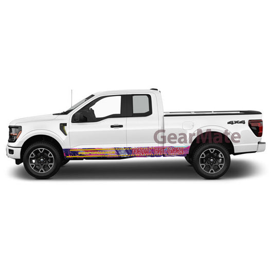 Torque Grit Glory Rocker Panel Graphic Decal Kit (Left & Right Sides) - High Quality Vinyl for Trucks & SUVs