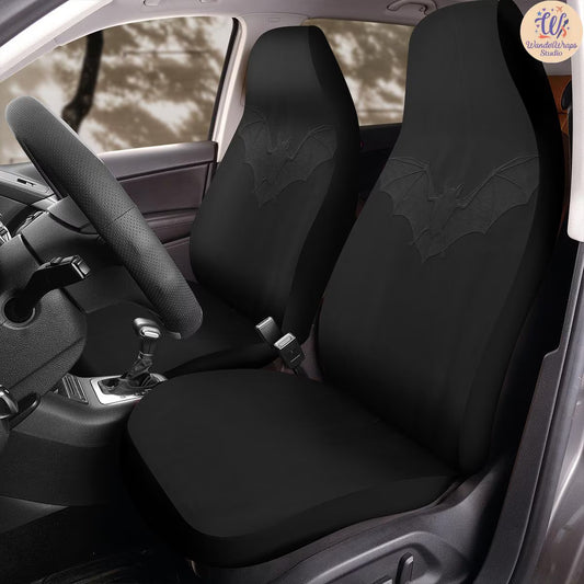 Shadowed Gothic Bat Car Seat Covers – High Quality Graphic and Polar Fleece Protector Set