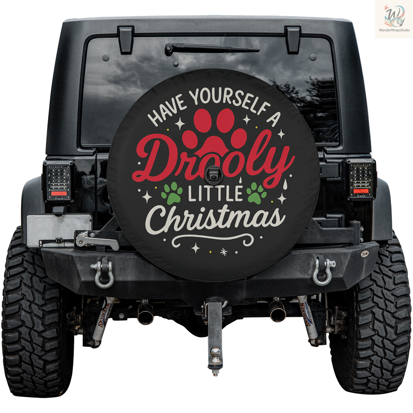 Have Yourself A Drooly Little Christmas Spare Tire Cover – Waterproof UV Resistant Protector with Camera Hole