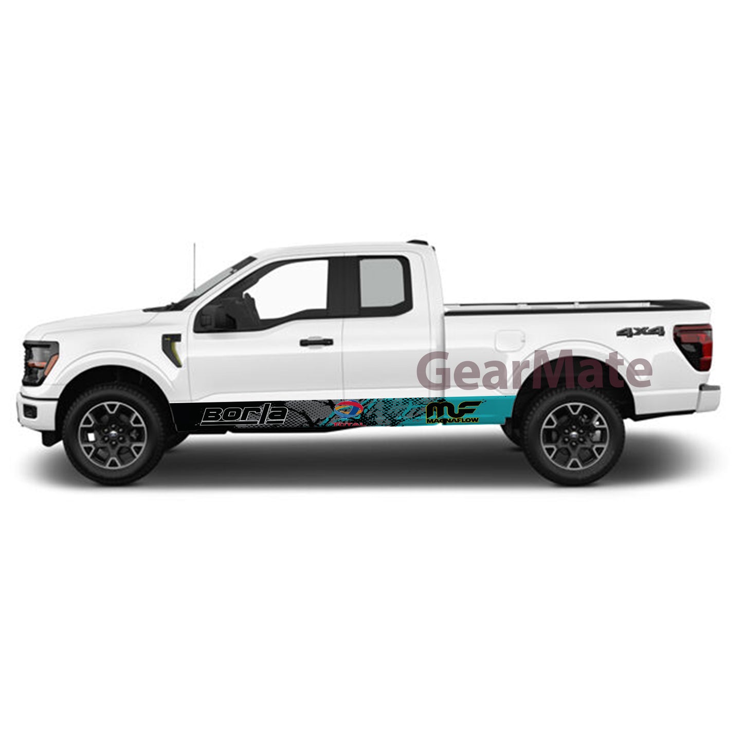 Racing Green Total Rocker Panel Graphic Decal Kit (Left & Right Sides) - High Quality Vinyl for Trucks & SUVs