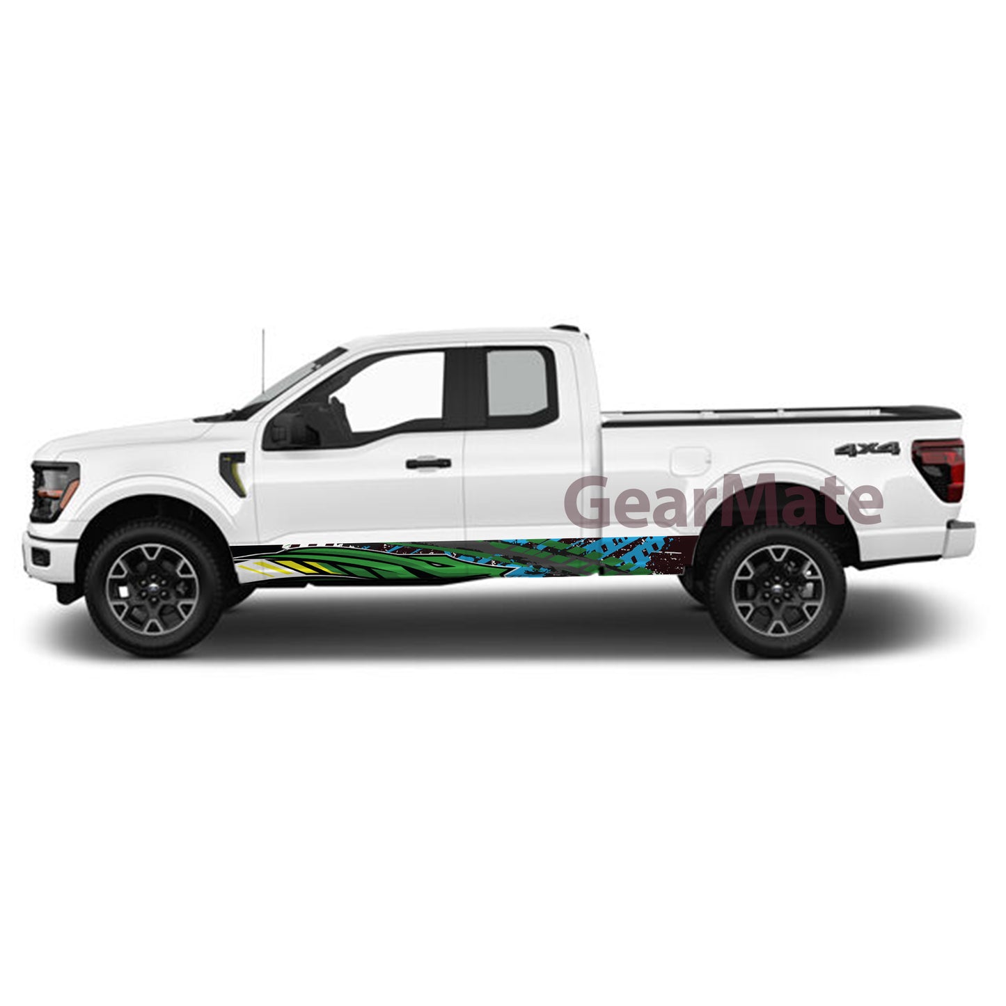Racing Snake Green Panel Graphic Decal Kit (Left & Right Sides) - High Quality Vinyl for Trucks & SUVs