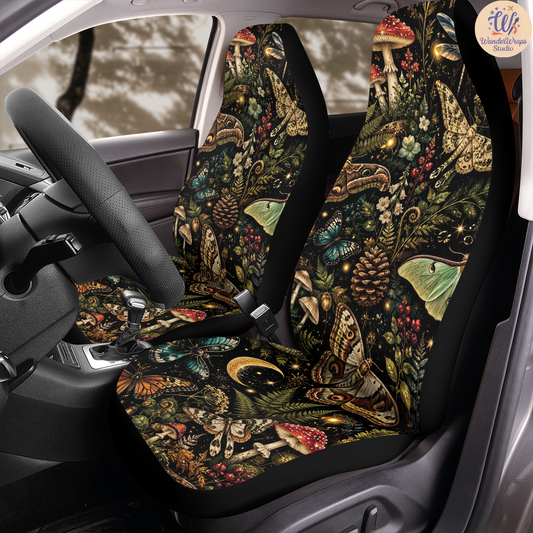 Enchanted Midnight Woodland Car Seat Covers – High Quality Graphic and Polar Fleece Protector Set