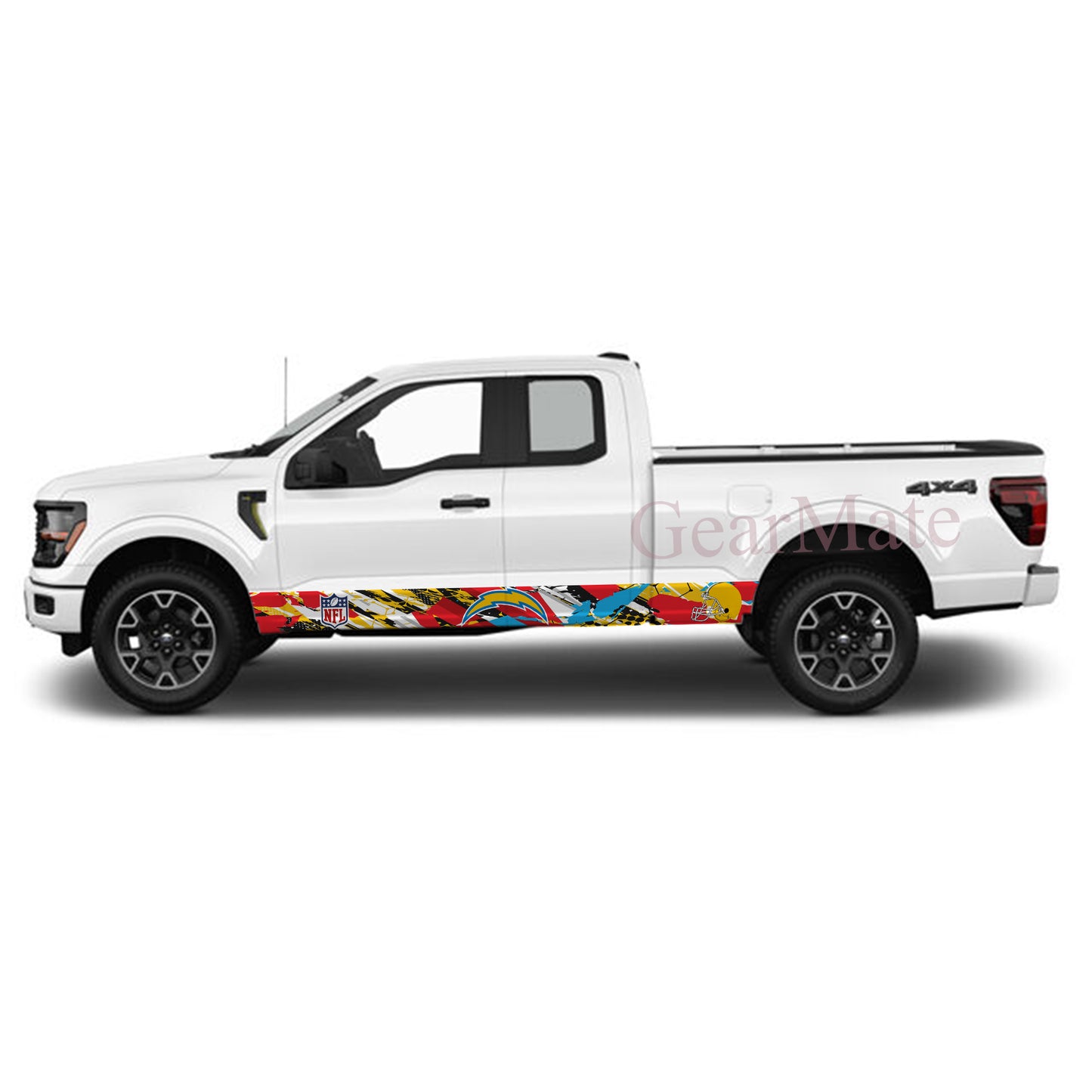 NFL Los Angeles Chargers Rocker Panel Graphic Decal Kit (Left & Right Sides) - High Quality Vinyl for Trucks & SUVs