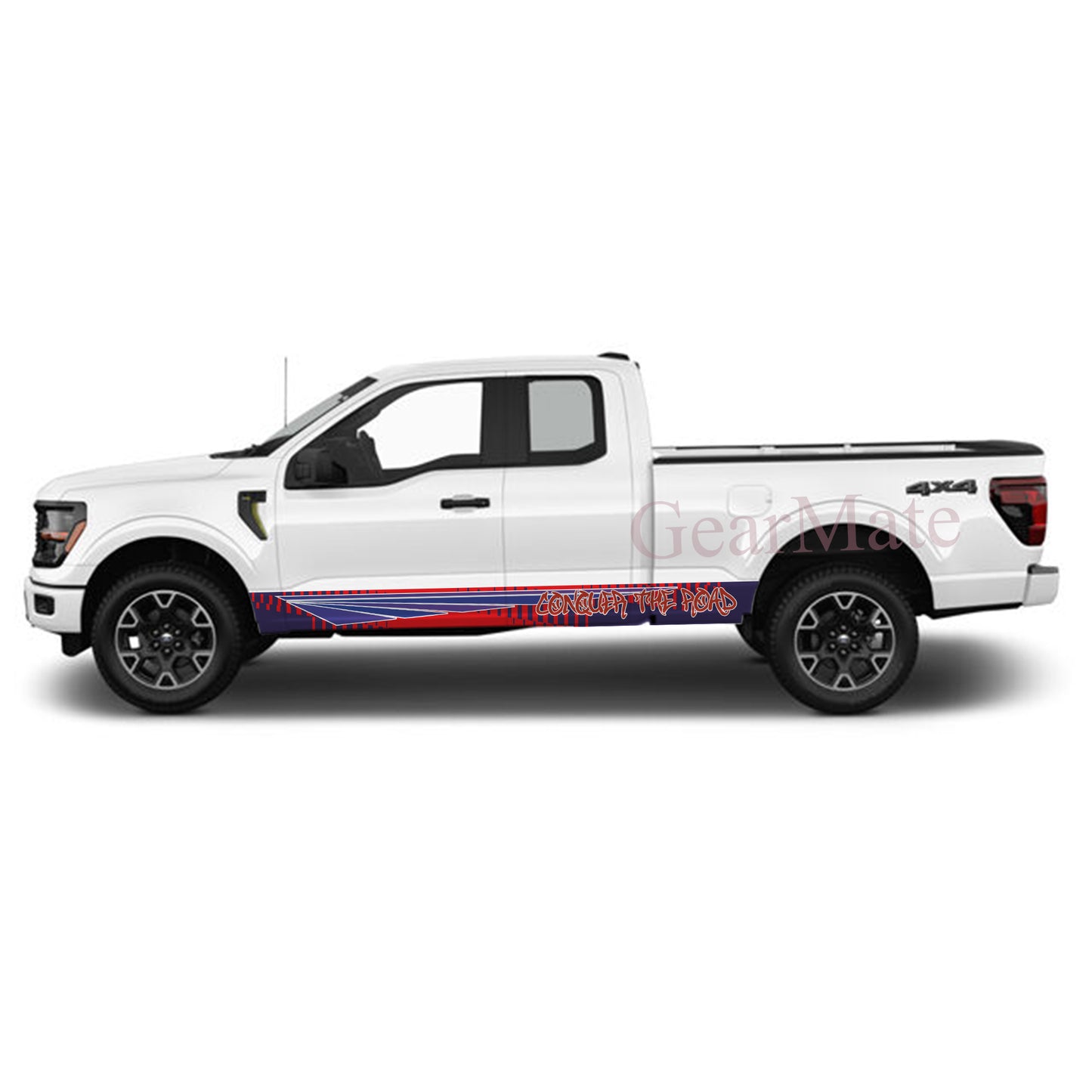 Conquer The Road Rocker Panel Graphic Decal Kit (Left & Right Sides) - High Quality Vinyl for Trucks & SUVs