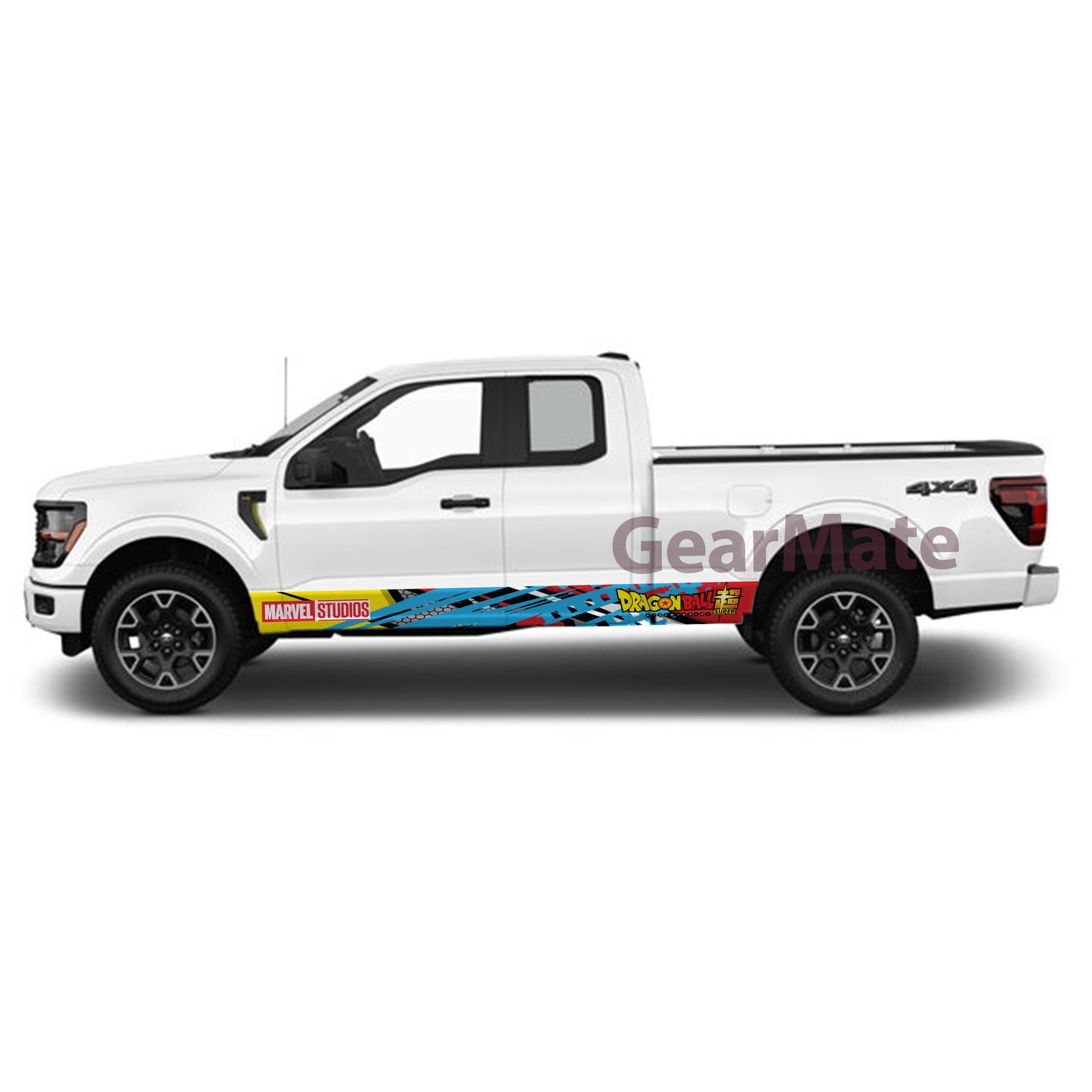 Racing YBR Marvel Dragon Ball Super Rocker Panel Graphic Decal Kit (Left & Right Sides) - High Quality Vinyl for Trucks & SUVs