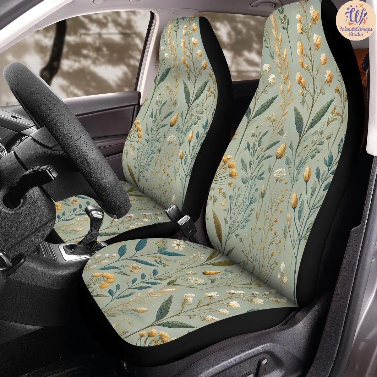 Delicate Meadow Toss Car Seat Covers – High Quality Graphic and Polar Fleece Protector Set
