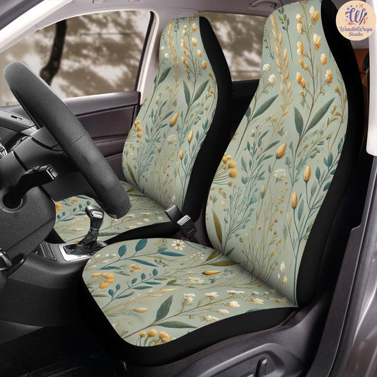 Delicate Meadow Toss Car Seat Covers – High Quality Graphic and Polar Fleece Protector Set