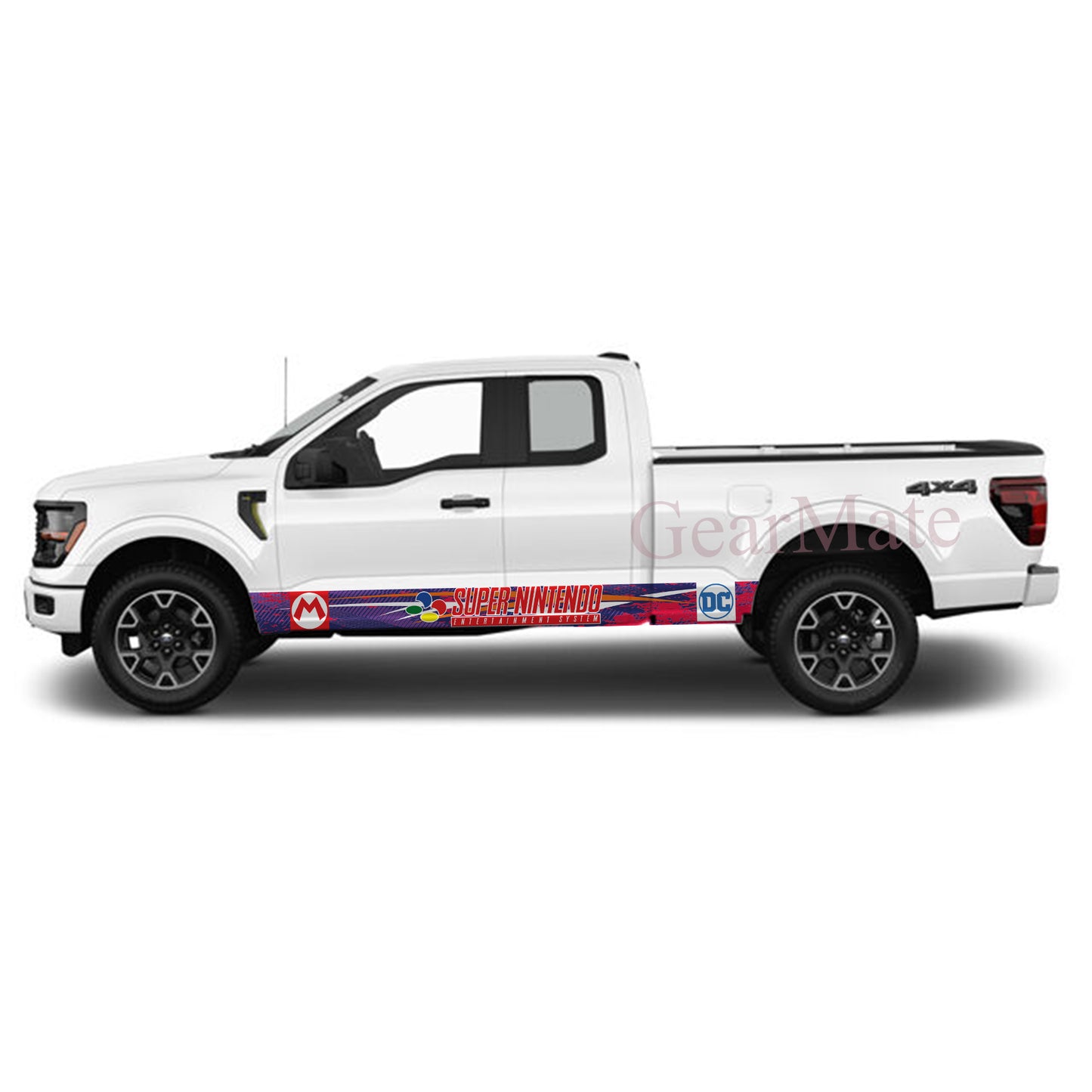 Super Nintendo Games Rocker Panel Graphic Decal Kit (Left & Right Sides) - High Quality Vinyl for Trucks & SUVs