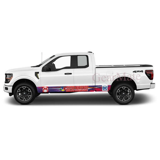 Super Nintendo Games Rocker Panel Graphic Decal Kit (Left & Right Sides) - High Quality Vinyl for Trucks & SUVs