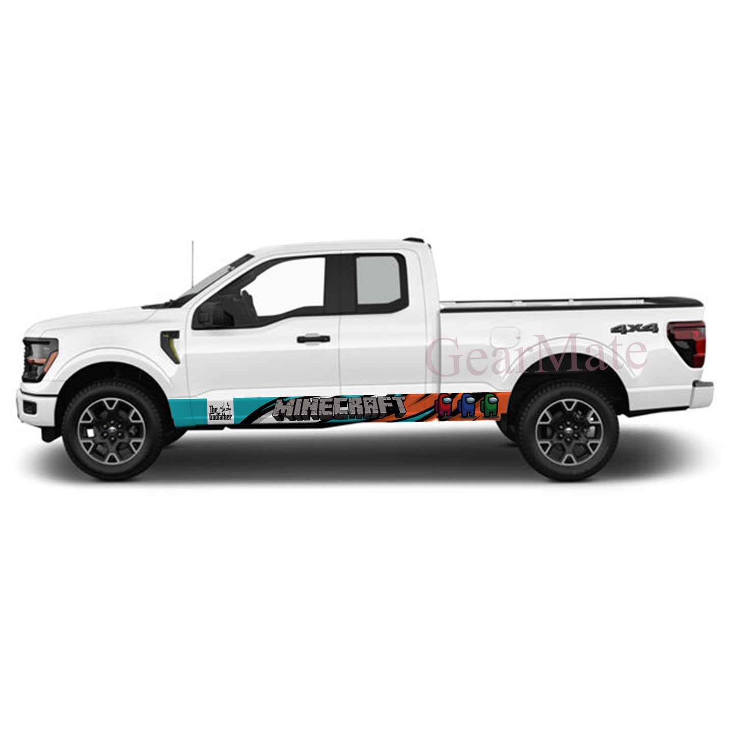 Minecraft Games Rocker Panel Graphic Decal Kit (Left & Right Sides) - High Quality Vinyl for Trucks & SUVs