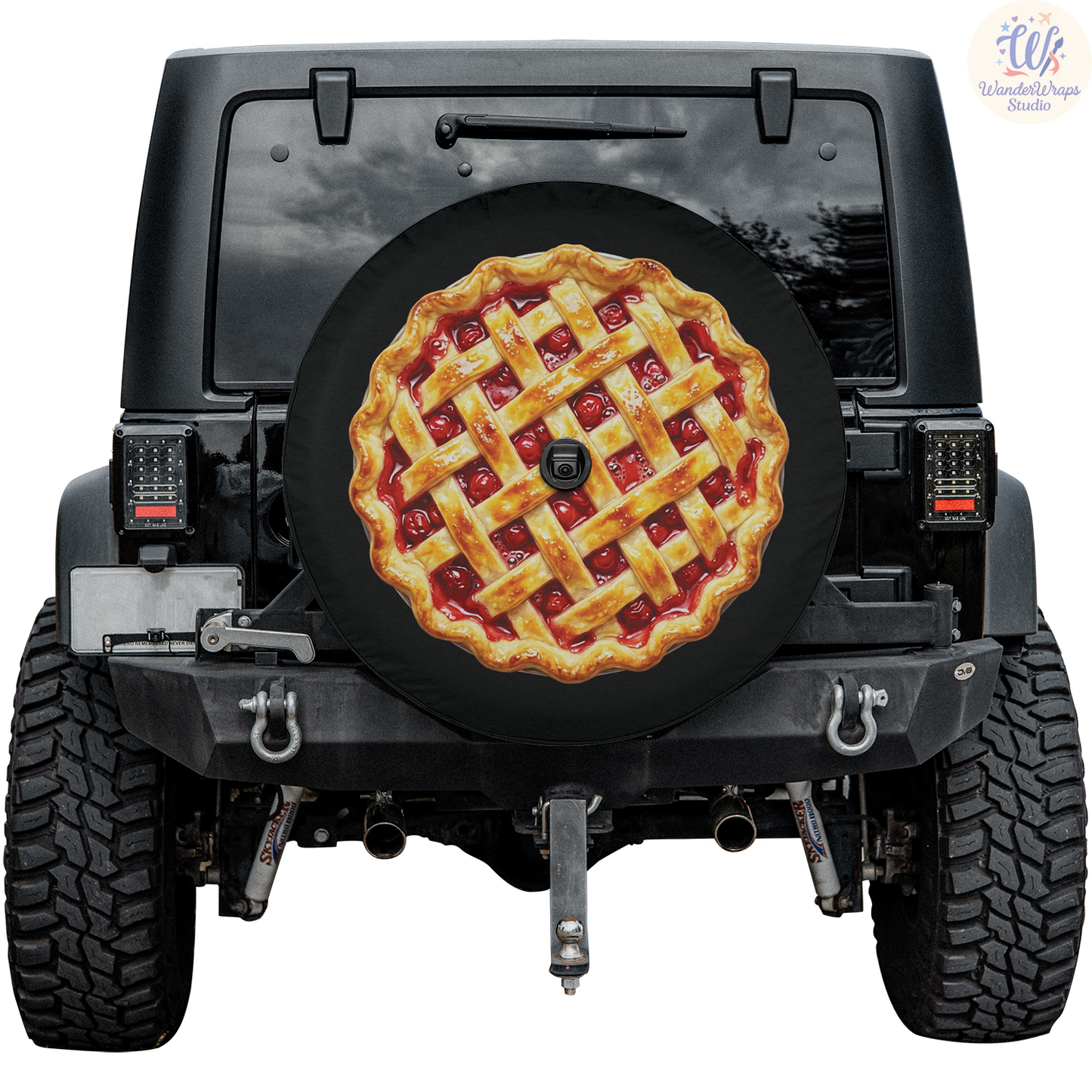 Cherry Pie Spare Tire Cover – Waterproof UV Resistant Protector with Camera Hole
