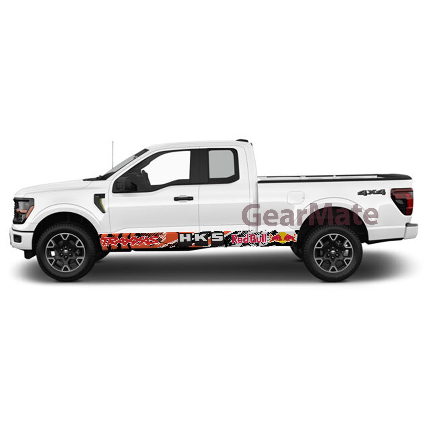 Sport Claw Orange Redbull Rocker Panel Graphic Decal Kit (Left & Right Sides) - High Quality Vinyl for Trucks & SUVs