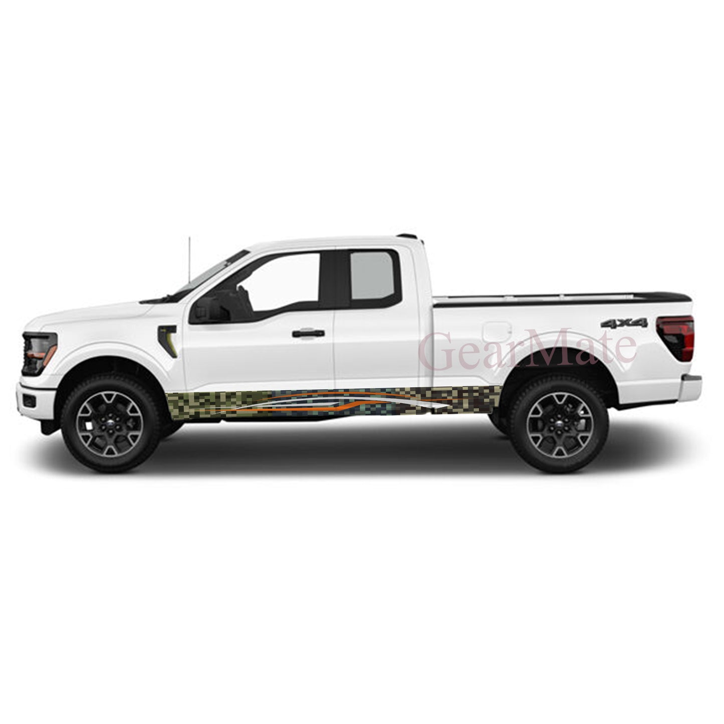 Camouflage Street Speed Engineered Rocker Panel Graphic Decal Kit (Left & Right Sides) - High Quality Vinyl for Trucks & SUVs