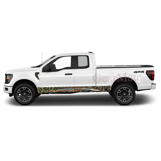 Camouflage Street Speed Engineered Rocker Panel Graphic Decal Kit (Left & Right Sides) - High Quality Vinyl for Trucks & SUVs