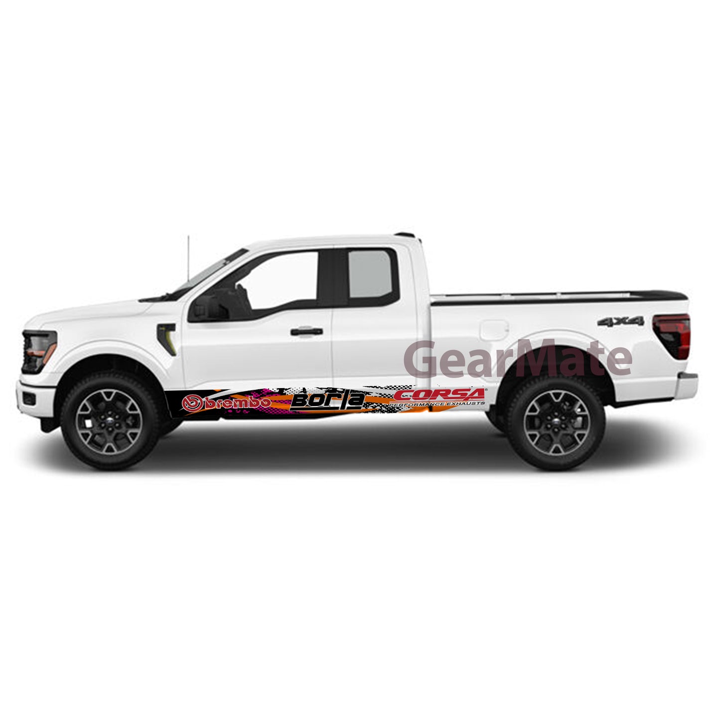 Racing Pink Brembo Rocker Panel Graphic Decal Kit (Left & Right Sides) - High Quality Vinyl for Trucks & SUVs