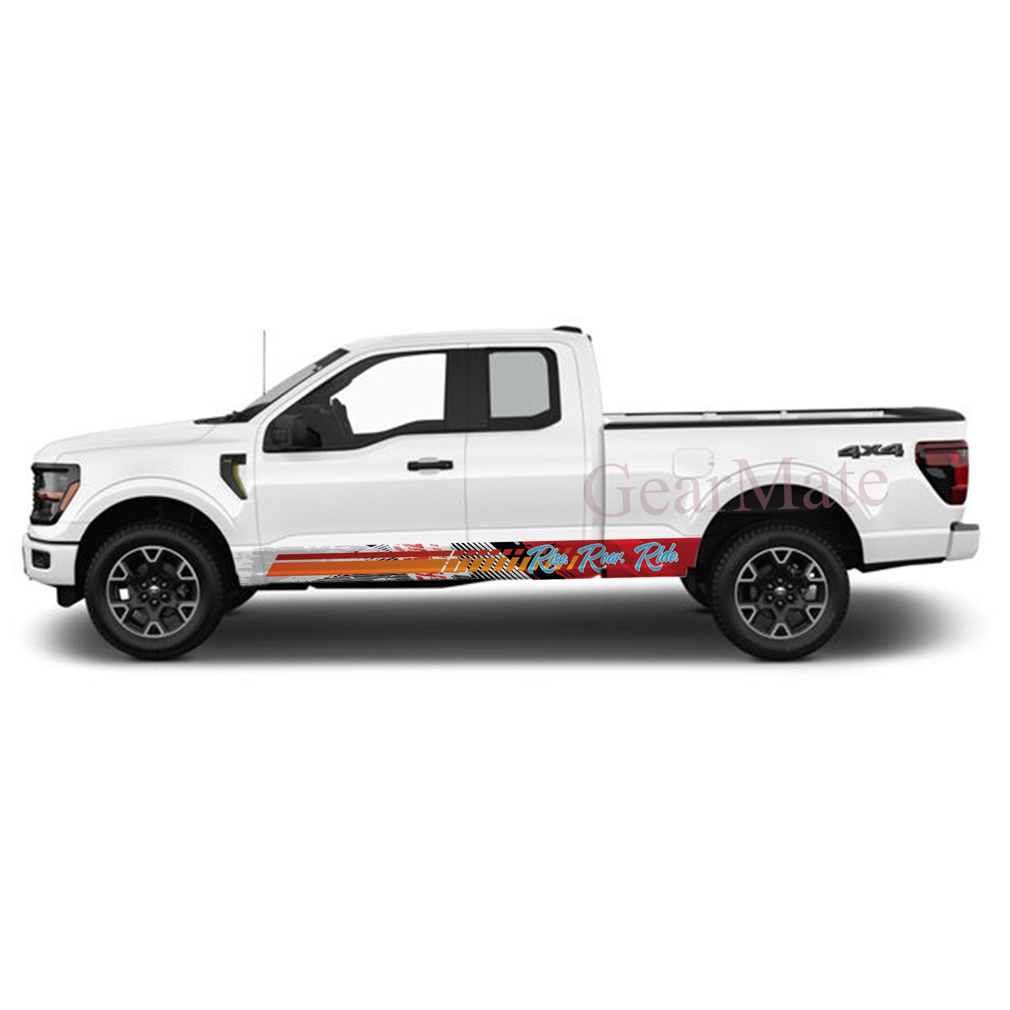 Rise Roar Ride Rocker Panel Graphic Decal Kit (Left & Right Sides) - High Quality Vinyl for Trucks & SUVs