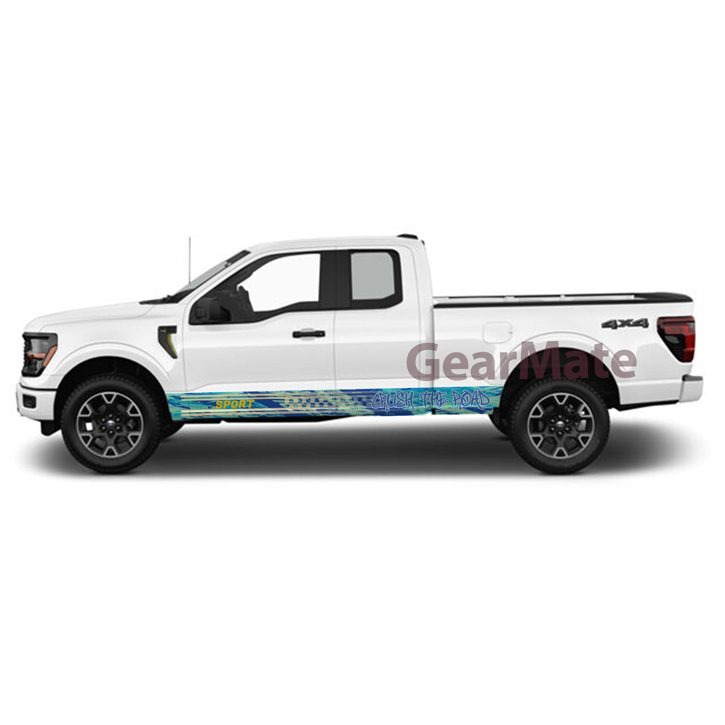 Crush the Road Rocker Panel Graphic Decal Kit (Left & Right Sides) - High Quality Vinyl for Trucks & SUVs