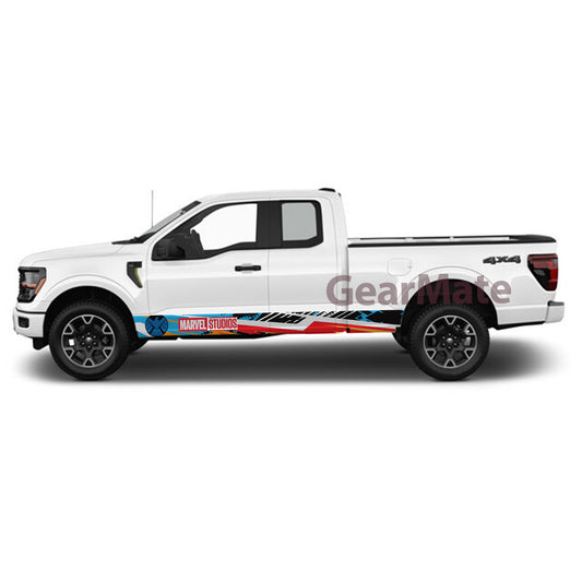 Sport Racing Marvel S.H.I.E.L.D Rocker Panel Graphic Decal Kit (Left & Right Sides) - High Quality Vinyl for Trucks & SUVs